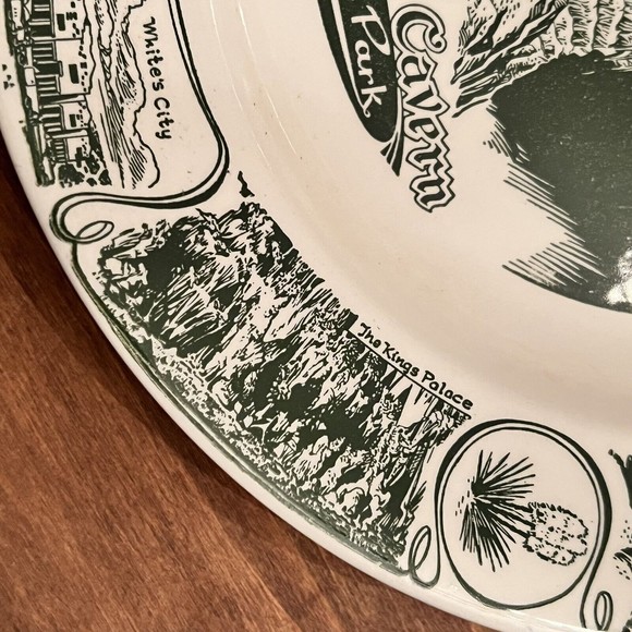 VTG Carlsbad Cavern New Mexico National Park Green White Collector Plate - Picture 5 of 12